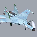 Military Fighter Jet With Open Cockpit Mounted Missiles And Red Star Emblems On Wings