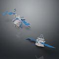 Space Satellite Equipment With Blue Solar Panels And White Body Components