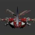 Man in Intricate Armored Outfit With Red Cape and Battle Weapons