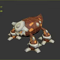 Game Movie Character With Red White And Orange Spots Cartoon Fantasy Four Legged 3D Creature