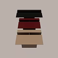 Modern Stylish Side Table With Red Black And Beige Contemporary Design Elements 3d model