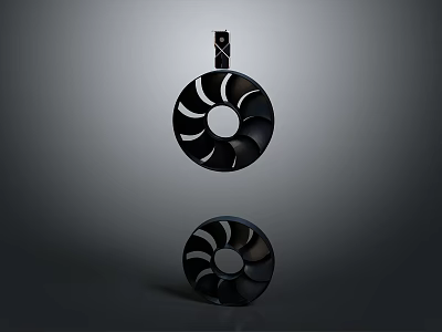 High Performance Dual Black Computer Cooling Fans With Spiral Blades Design 3d model