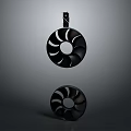 High Performance Dual Black Computer Cooling Fans With Spiral Blades Design 3d model