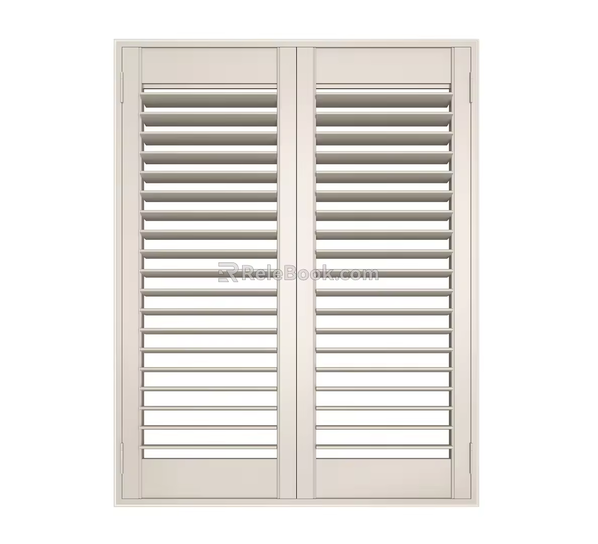 Two louver ventilation window partition window white 3d model