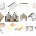 Tent Collection Featuring Various Outdoor Camping Design Styles And Structures