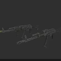 Detailed 3D Models of Two Modern Weapons with Firearms Design Features
