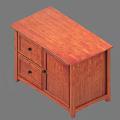 Solid Wood Entryway Side Cabinet With Simple Design Two Drawers And Storage Doors 3d model