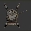 Turret Turntable Railgun Sci-fi Tower Defense Game Tower Defense Sci-fi Turret Game Turret Game Battery 3d model