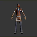 Striped Shirt Apron Cap And Wrist Bracelet As Practical Household Daily Items