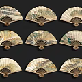 Traditional Chinese Landscape Painting Fan Pendant as Decorative Wall Art Pieces