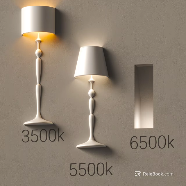 Modern Indoor Wall Lamps With 3500K And 6500K Color Temperatures And Wall Niche Illumination 3d model 