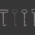 Vintage Key Inspired Jewelry Pieces With Unique Metallic Finish And Design