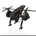 Space Exploration Robotic Aerial Drone With Mechanical Legs And Rotor System 3d model