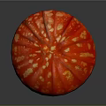 Vibrant Red Mushroom Plant With Yellow Spots And Brown Stem On Gray Background