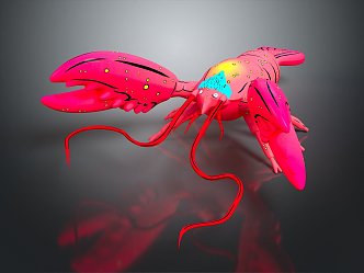 Australian rock lobster Macrobrachium prawn black and white lobster crayfish green lobster red crab shrimp European blue dragon 3d model