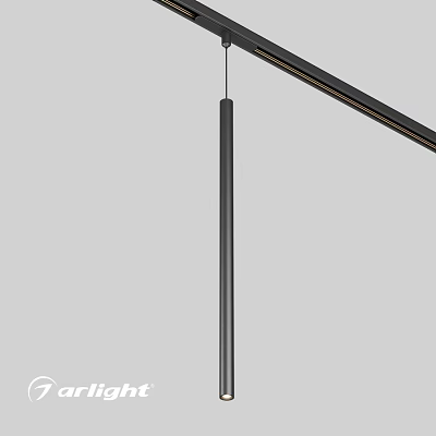 Modern Sleek Black Metal Pendant Light With Slim Rod For Home Interior 3d model