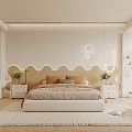 Modern Bedroom Minimalist Cream Bedroom 3d model