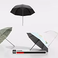 Various Stylish Umbrellas With Black Transparent And Printed Pattern Designs