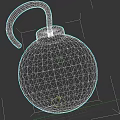 Military Grenade With Metal Surface Skull Design And Burning Rope Fuse
