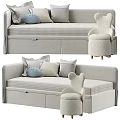 Cozy Sofa With Storage Drawers Plaid Fabric Pillows And Bear Shaped Chair