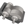 Industrial Mechanical Equipment With Multiple Helical Gears And Heavy Duty Metal Housing