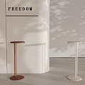 Modern Copper And White Side Tables By Wall With FREEDOM And Shadows 3d model