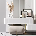 Elegant Modern TV Wall Interior Design with Marble Panels White TV Stand and Decorative Lamps