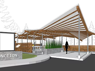 Modern gallery landscape gallery 3d model