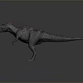 Realistic 3D Rendered Dinosaur Model With Red Spines And Colorful Skin