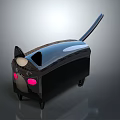 Stylish Black Cat Shaped Furniture With Pink Eyes And Tail Design
