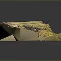 Scenic Natural Landscape Featuring Yellow Hillsides Blue River Waterfall and Valley