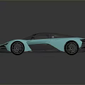 Light Blue Futuristic Sports Car With Sleek Design Black Roof And Wheels