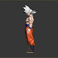 Anime Character Action Figure With White Hair Red Pants And Blue Belt