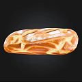 Freshly Baked Golden Brown Long Loaf Bread With Braided Surface Design 3d model