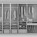 Modern Wardrobe With Glass Doors Hanging Clothes Drawers And Shelves