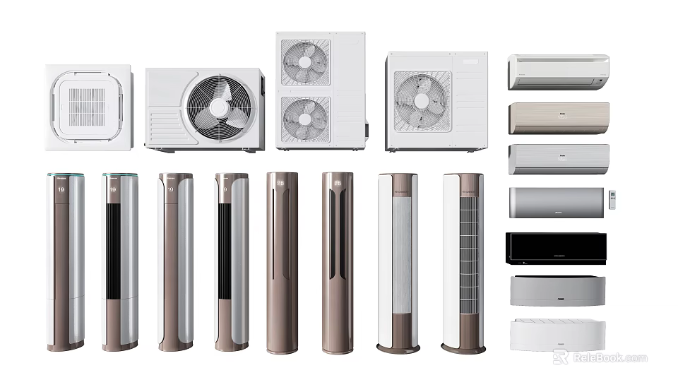 Various Air Conditioner Fans With Modern Designs And Multiple Models For Home Use 3d model 