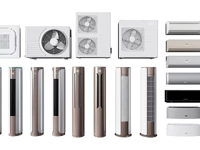 Various Air Conditioner Fans With Modern Designs And Multiple Models For Home Use 3d model