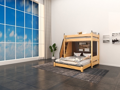 Modern Bed High and Low British Bed model