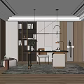 Modern study 3d model
