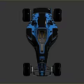Futuristic Race Car With Blue Neon Lights And Sleek Aerodynamic Design