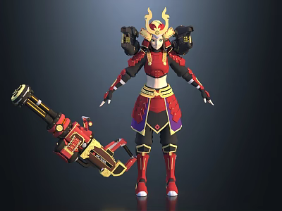Sci-fi Beauty Cyber Girl Cyber Girl Cyber Beauty Sci-fi Female Warrior Future Female Warrior Cyber Female Warrior Sub-era Figure Female Shooter 3d model