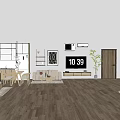 Modern Interior Design With Open Layout Wooden Flooring Kitchen Living Area And Bedroom