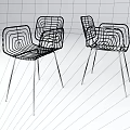 Modern Metal Dining Chairs With Sleek Geometric Wireframe Design For Home Interior