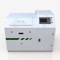 White Commercial Equipment with Green Stripes Display Screen Control Panel and Wheels for Industrial Use