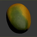 Fresh Ripe Mango With Vibrant Orange Yellow And Green Hues Against Dark Background