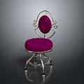 Elegant Office Chair With Purple Cushion Backrest And Metal Frame Design