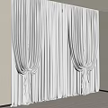 Elegant White Sheer Curtains For Floor To Ceiling Windows With Natural Light 3d model