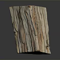 Natural Striped Wooden Block With Brown Beige Black Grain And Smooth Surface