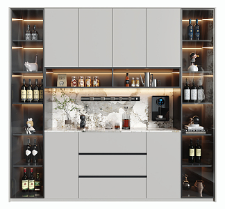 Modern Wine Cabinet 3d model