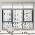 Modern floor-to-ceiling window combination 3d model